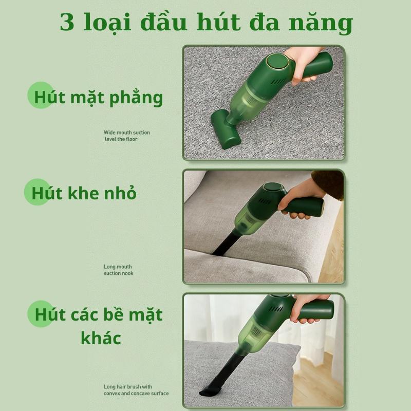 Máy hút bụi nệm mini cầm tay mini không dây - Hút bụi giường, thảm, sofa, hút bụi ô tô, hút lông chó mèo – phiên bản mới