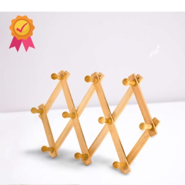 Móc xếp treo quần áo nón bảo hiểm chắc chắn phi 23/Móc áo gỗ 10 núm