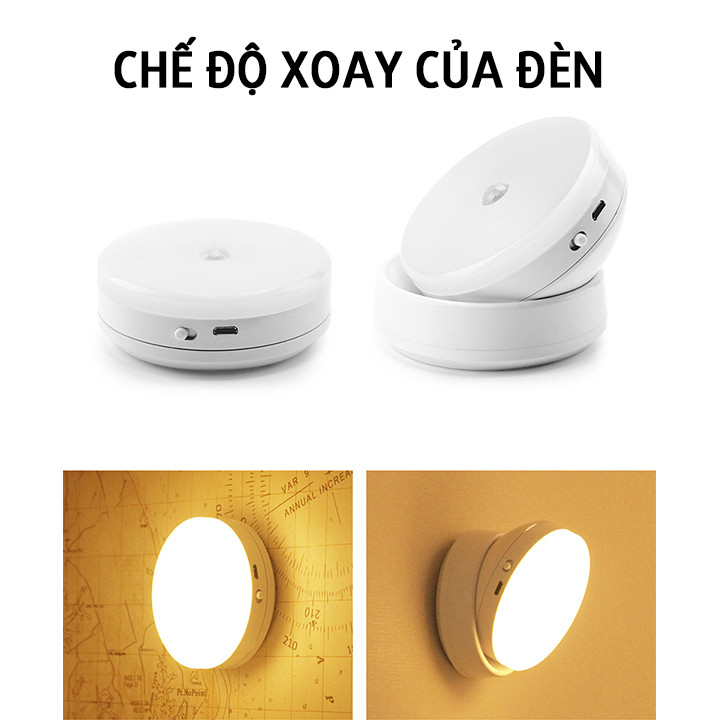 Đèn led cảm biến, cảm ứng nhận diện chuyển động thông minh L01, pin sạc và pin AAA, có đế xoay dán tường tiện lợi làm đèn học, lắp phòng ngủ, cầu thang. hành lang, nhà vệ sinh