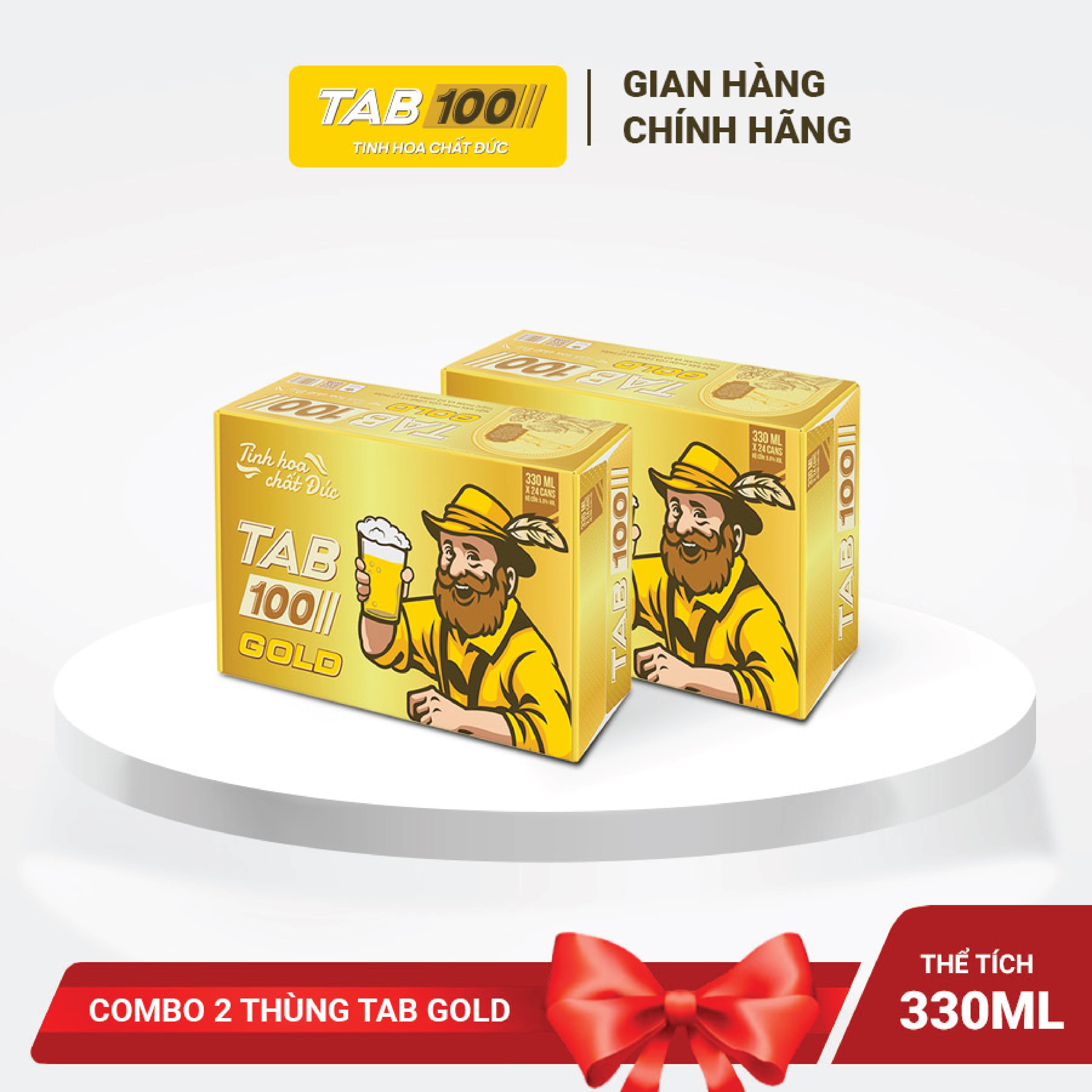 Bia lon TAB GOLD - combo 2 thùng (24 lon 330ml)