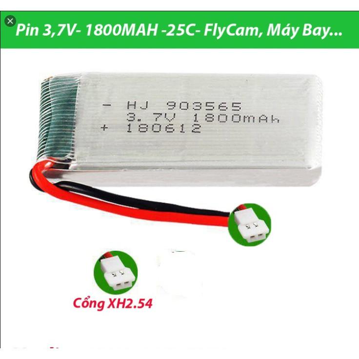 Pin 3.7v 1800mah XH2.54 Pin sạc đồ chơi máy bay có mạch bảo vệ giá sỉ