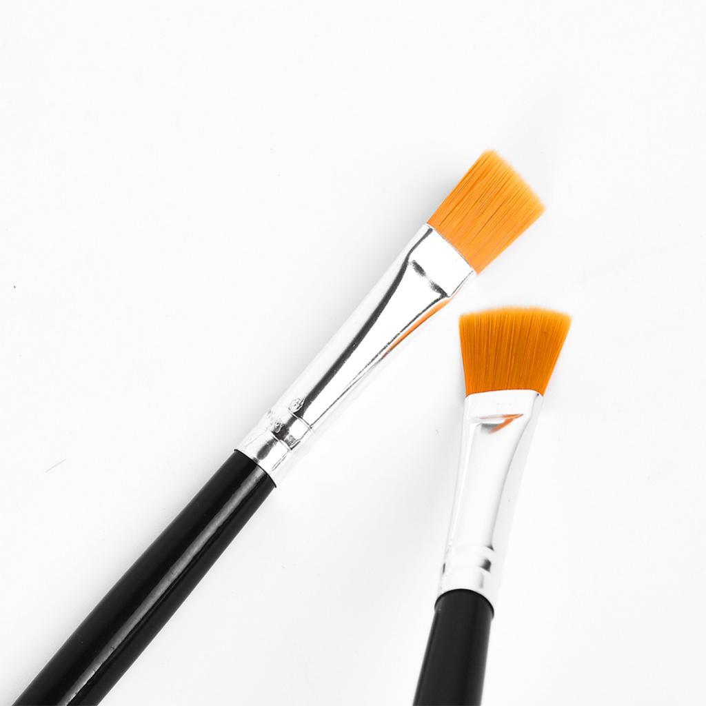 Paint Brushes Set, 2Pcs Flat Pointed Tip Paintbrushes Nylon Hair Artist Acrylic Paint Brushes for Acrylic Oil Watercolor, Face Nail Art, Painting