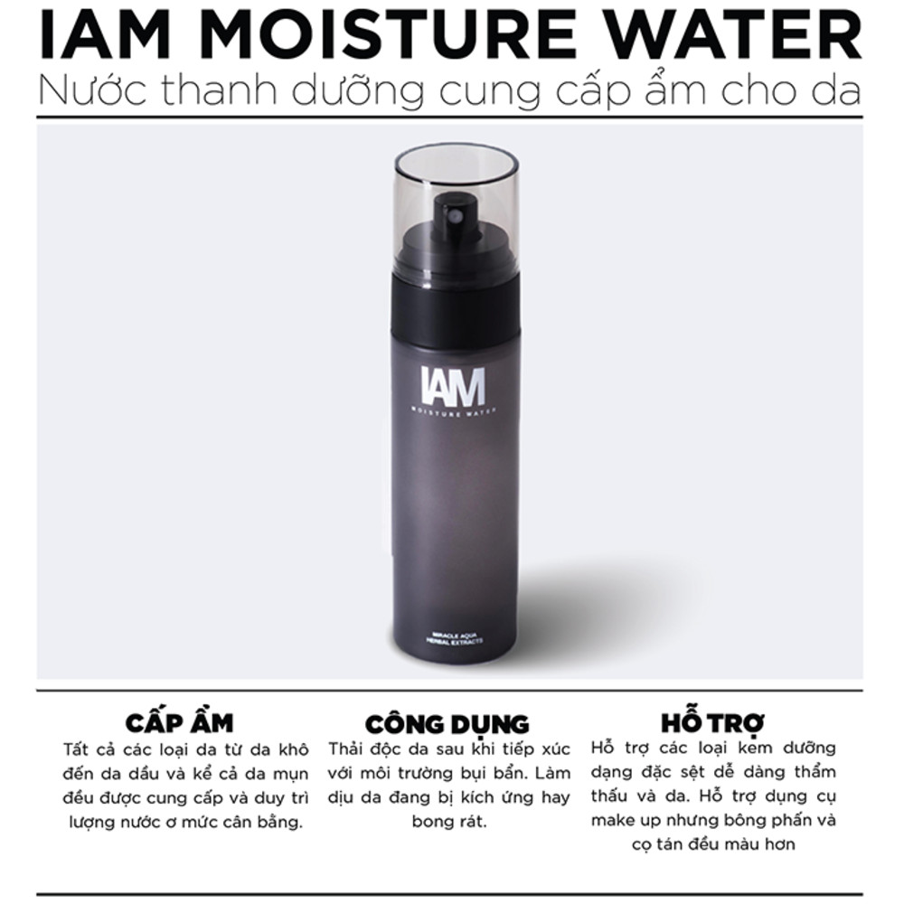 Nước thần xịt khoáng dưỡng da IAM - IAM MOISTURE WATER - 90ml