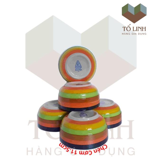 Bộ Dụng Cụ Bàn Ăn Sứ Cầu Vòng Cao Cấp,Chén Cơm Sứ Cầu Vòng Cao Cấp 11.5cm