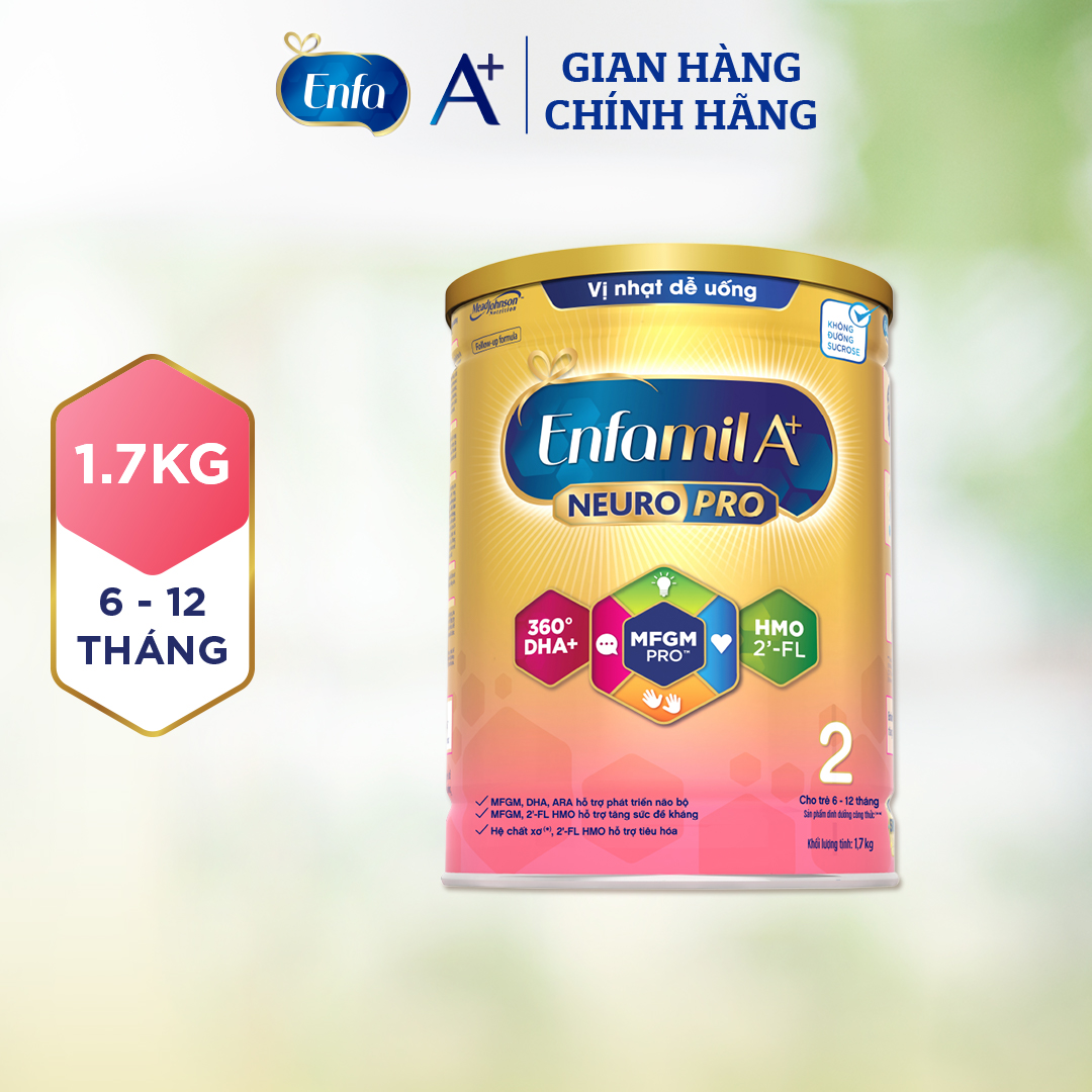 Sữa bột Enfamil A+ NeuroPro 2 với 2’-FL HMO cho trẻ từ 6 –12 tháng tuổi– 1.7kg