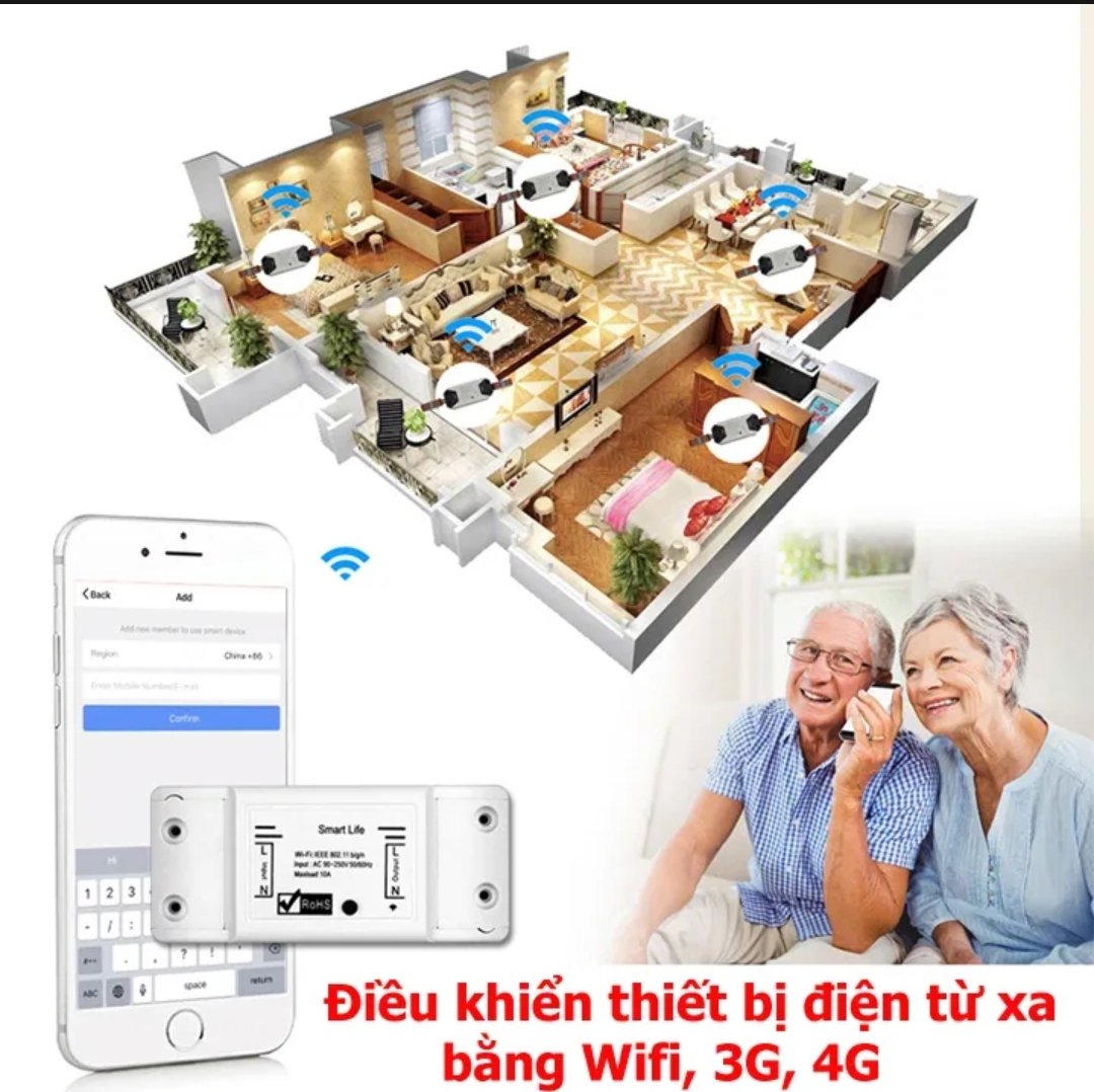 Công Tắc Wifi Thông Minh 10A ~2200W - Chức Năng Hẹn Giờ, Điều Khiển Từ Xa, Google & Alexa