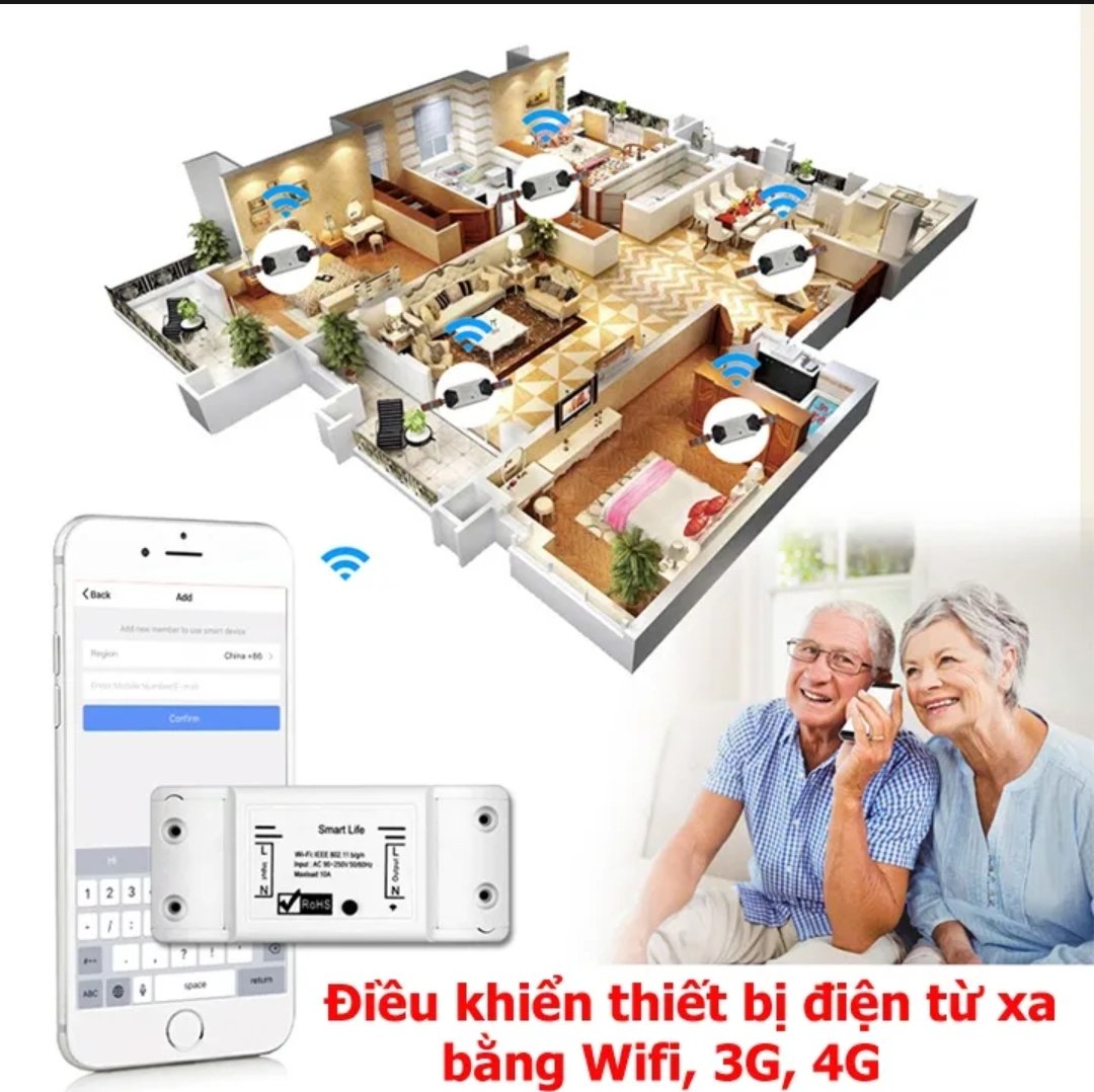 Công Tắc Wifi Thông Minh 10A ~2200W - Chức Năng Hẹn Giờ, Điều Khiển Từ Xa, Google &amp; Alexa