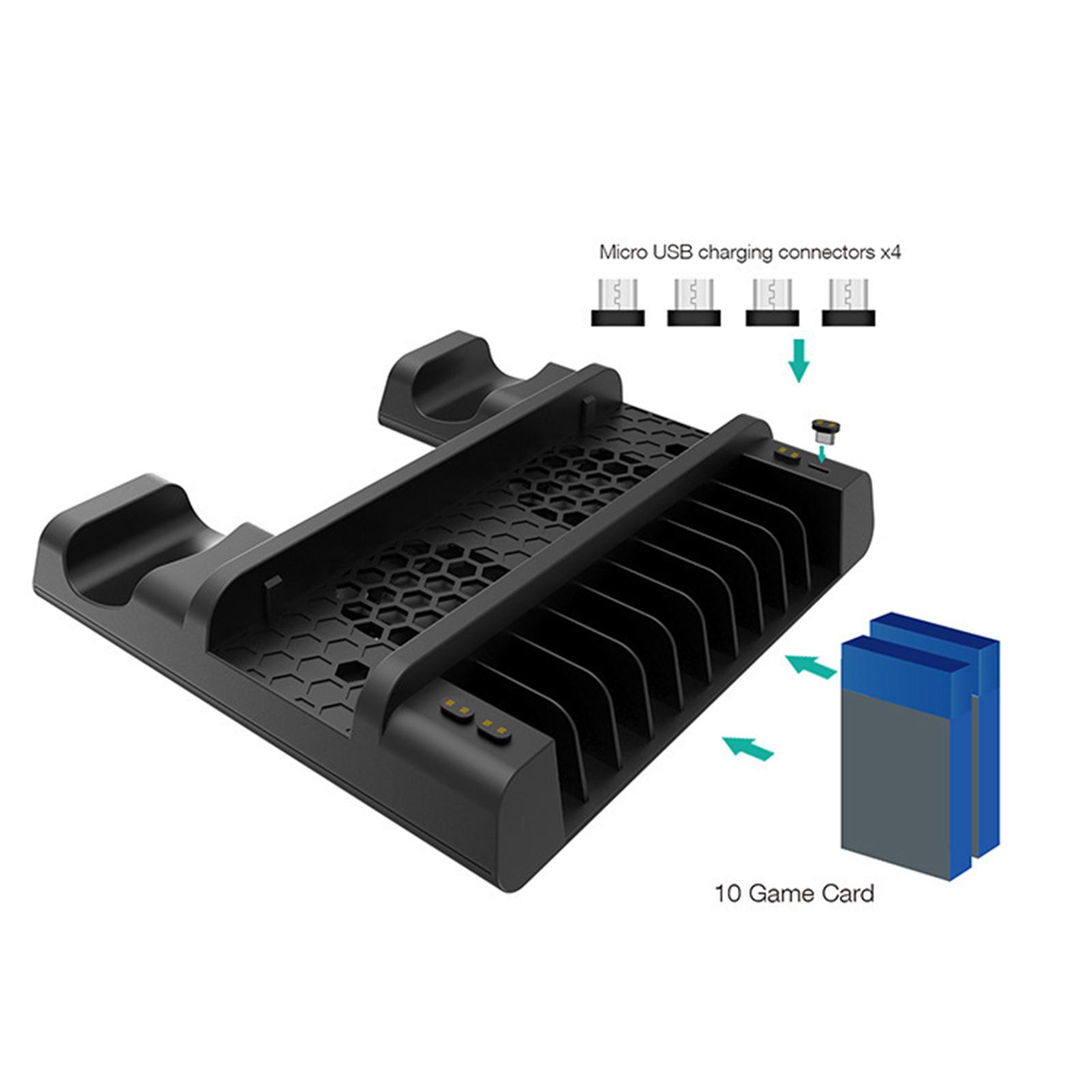Vertical Stand for PS4 with Cooling Fan Controller Charging Stand