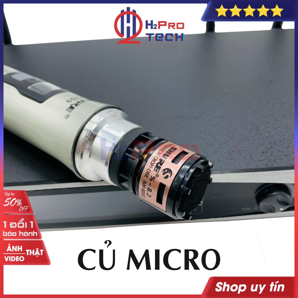 Đôi micro không dây Shure UGS9, micro karaoke không dây cao cấp 4 râu anten,quà 50k 2 chống lăn mic và 4 pin-H2pro tech