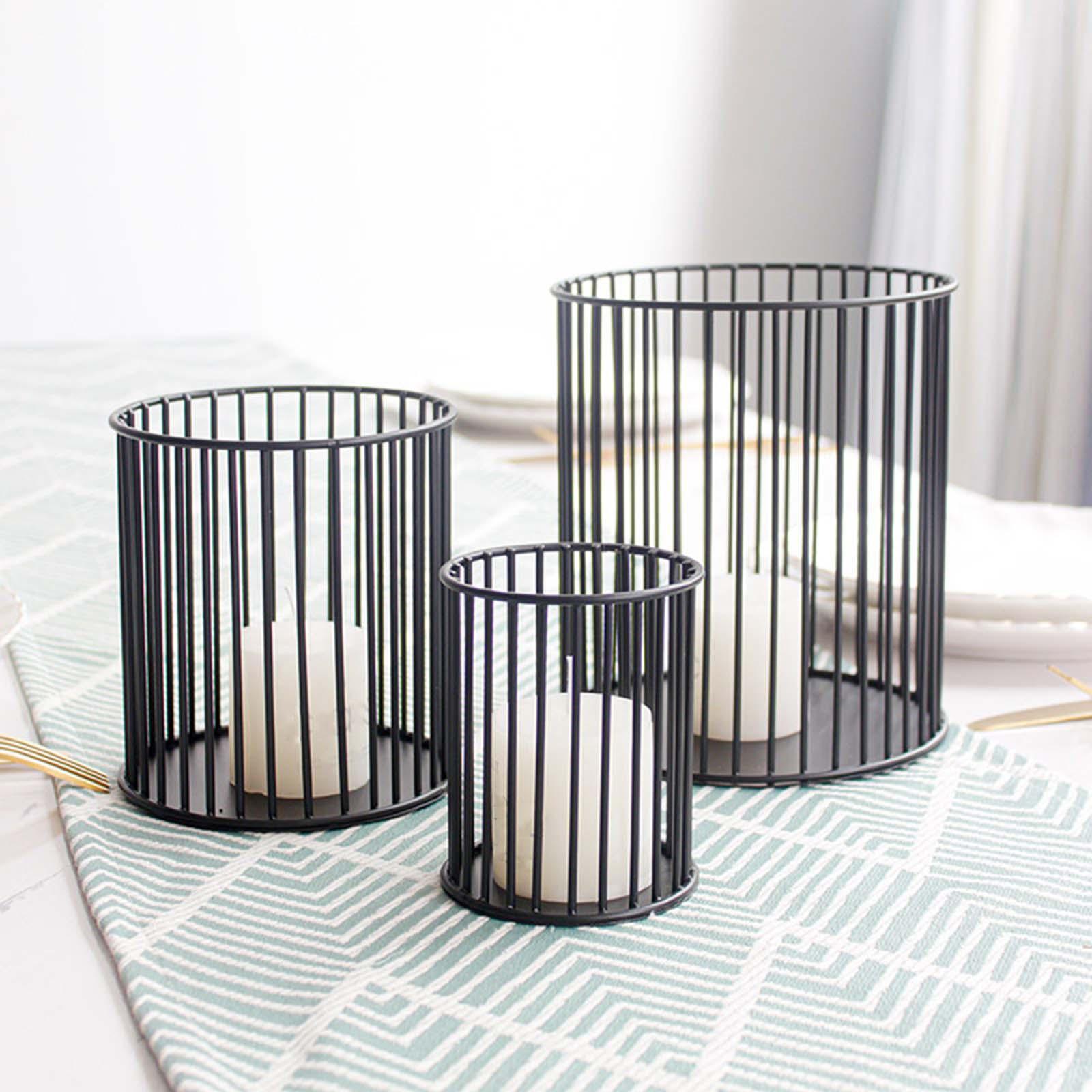 Decorative Candles Holder, Iron Wire Candlestick Holder, Pen Organizer Box Rustic Metal Tealight Candle Holder, for Desktop