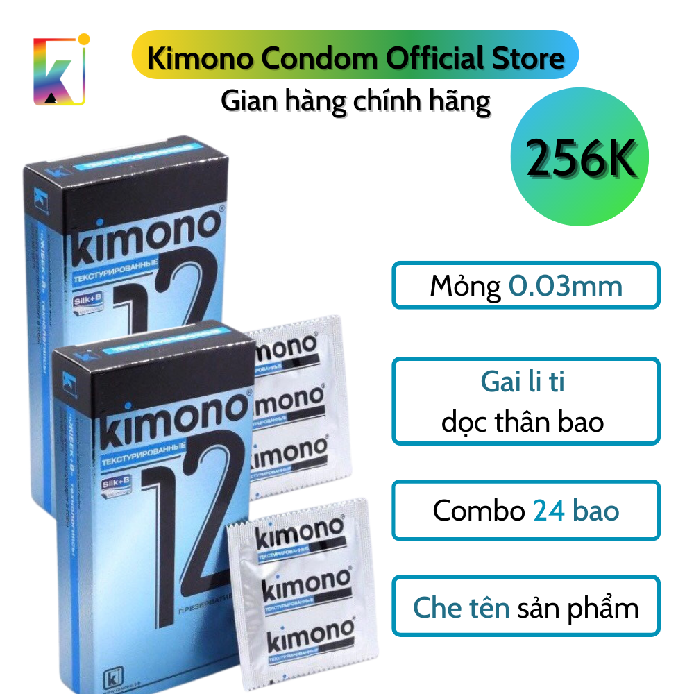 Combo 2 hộp Bao cao su Blue Siêu mỏng 0.03mm - Gai nổi - Loại 12 bao/hộp