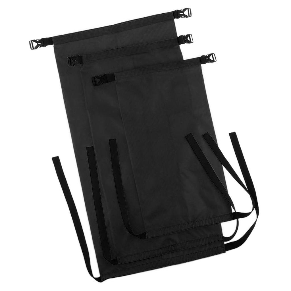 3 Pieces Outdoor Waterproof Dry Bags Storage Stuff Sack - 3 Sizes Black