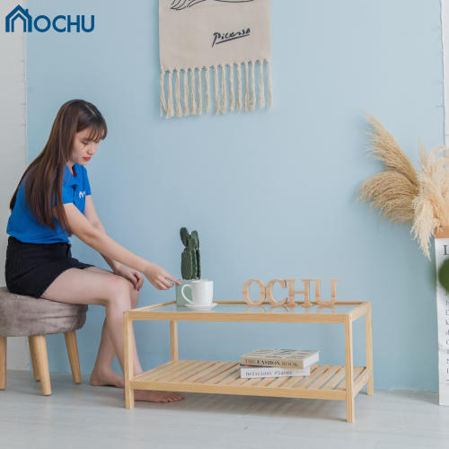 Bàn Trà Sofa Mặt Kính OCHU Khung Gỗ Hình Chữ Nhật  - Pure Table