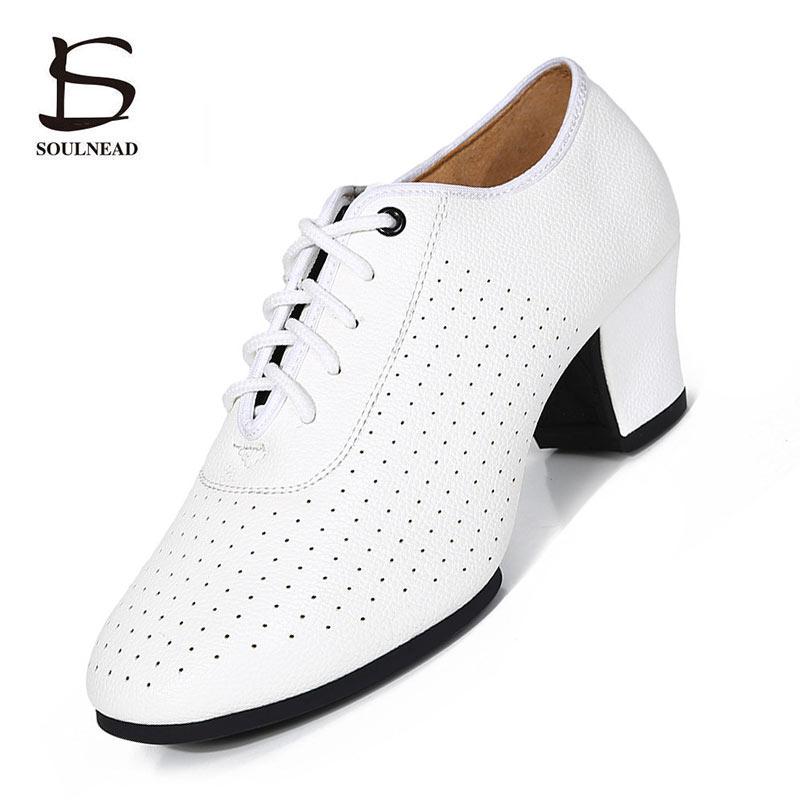 Phụ nữ giày nhảy Jazz Latin Latin Ballroom nữ Salsa Tango Dancing Shoes White Soft Sole Women Thực hành giày thể thao kích thước 34-42 Color: Black Suede Shoe Size: 5.5