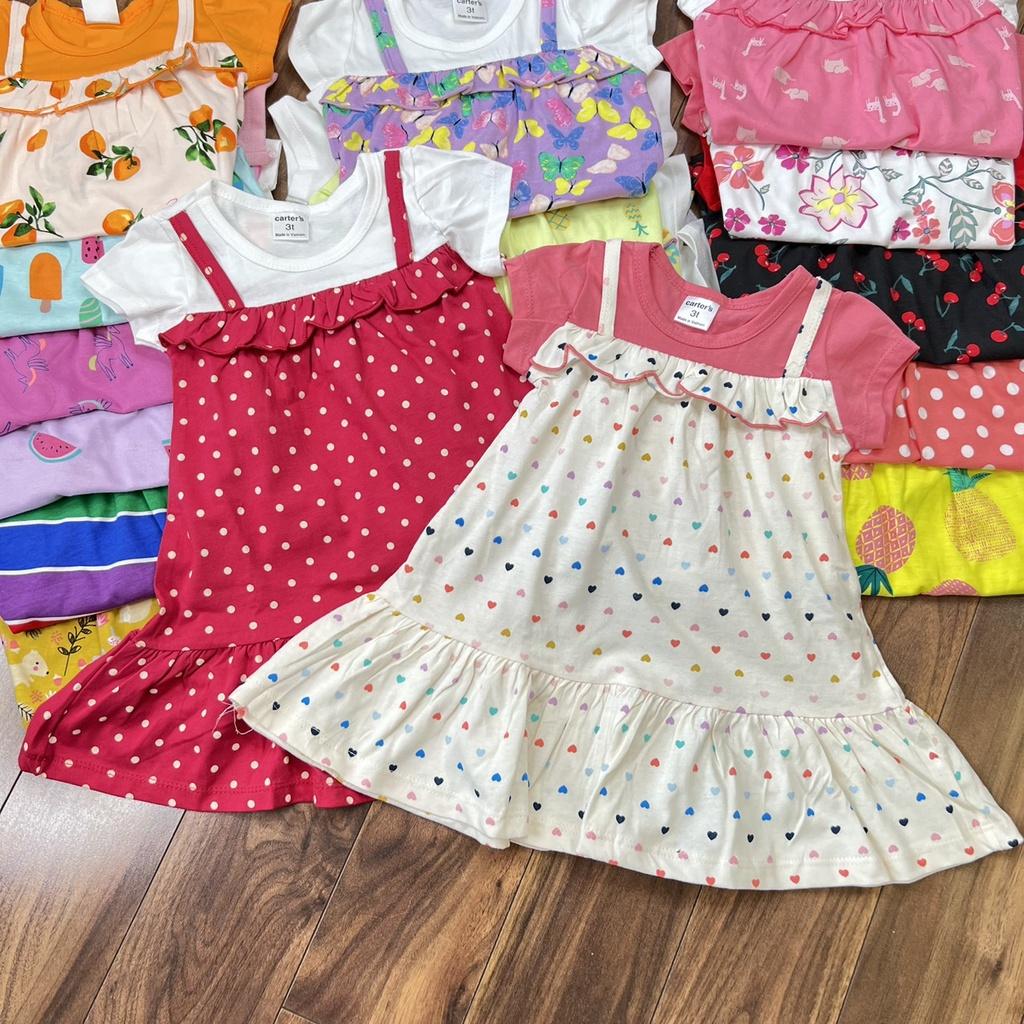 Đầm váy mùa hè cho bé gái size 6-18kg chất thun cotton mềm mịn mát