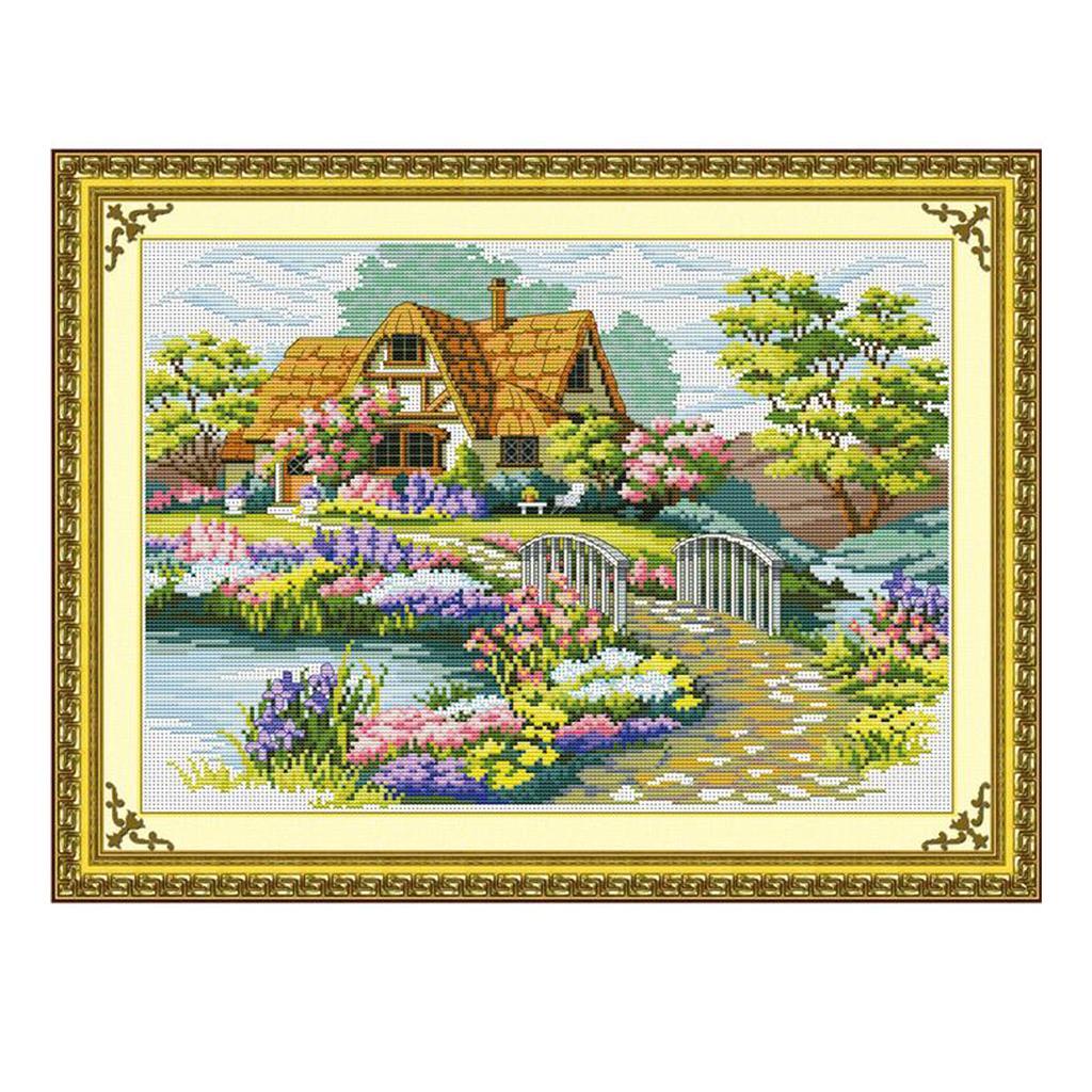 Stamped Cross Stitch Kits Handmade Needlework for Beginners