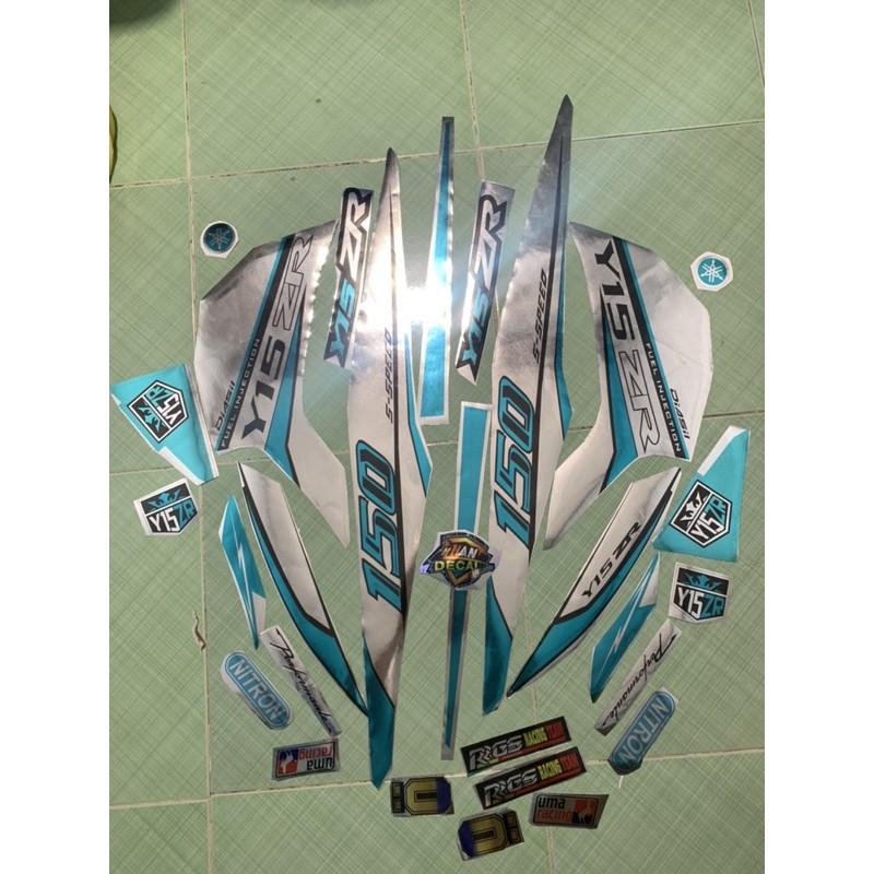 Tem exciter 150 Y15ZR xanh ngọc bạc crom