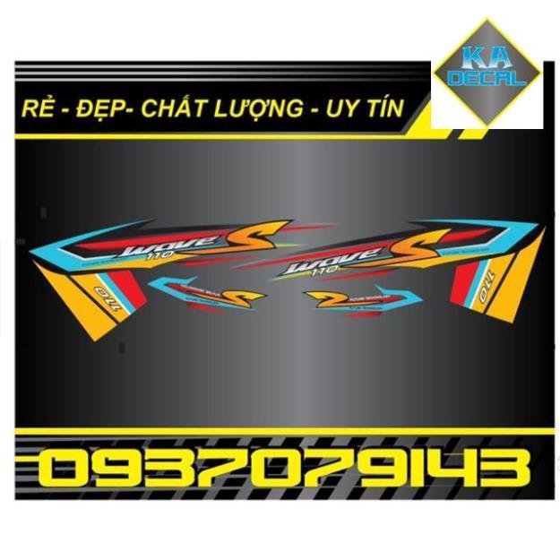Tem rời wave 2017 dán xe trắng tặng kèm logo