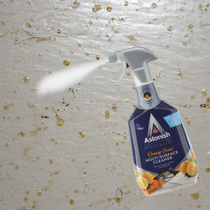 Bình xịt vệ sinh bếp hương cam Astonish từ Anh Quốc C6790 750ml chuyên tẩy dầu mỡ các bề mặt bếp