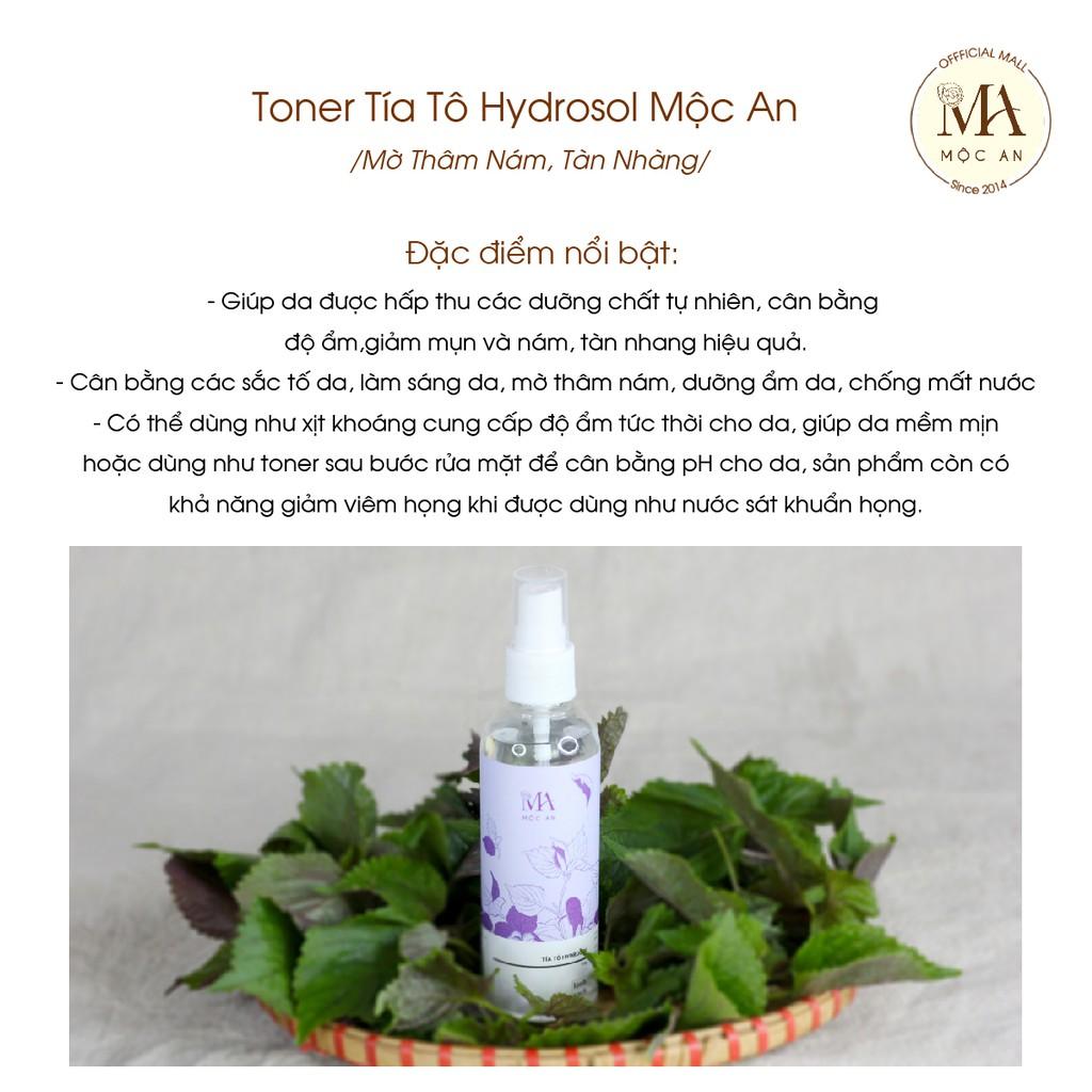 Toner Tía Tô Hydrosol Mờ Thâm Nám, Tàn Nhàng - Mộc An 100ml