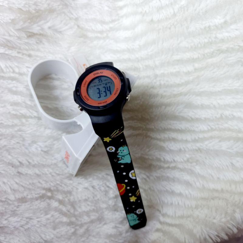 Đồng hồ điện tử trẻ em Diray bền đẹp, dây silicon màu hồng- đen- xanh, hàng hãng có bảo hành