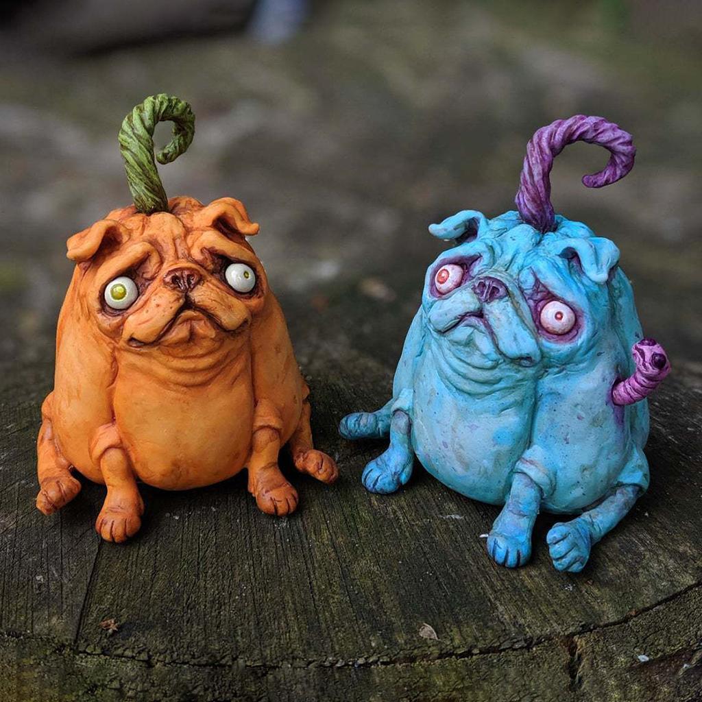 2Pcs Sculpture Yard Figurine Ornament Garden Statue Decor