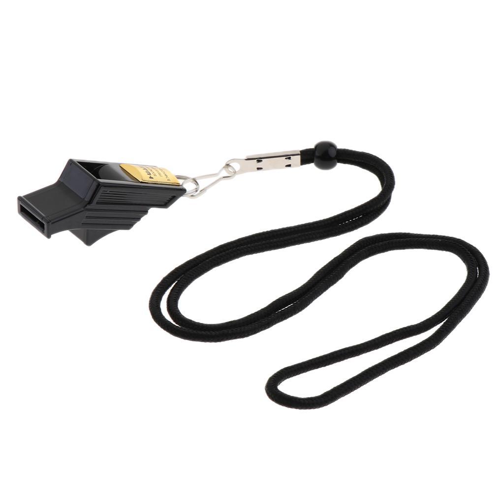 2Set Sports Referee Coaches Whistle, Finger Grip Pealess Whistle with Lanyard - Great Survival Tool for Emergency Camping, Hiking, Boating, Lifeguard