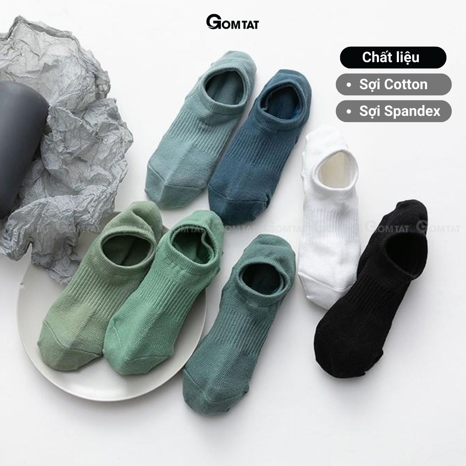 Combo 7 đôi tất nam đi giày lười, tất lười nam chất liệu cotton êm mềm mịn mát, cực êm chân - HAI-MIA-1401-CB7