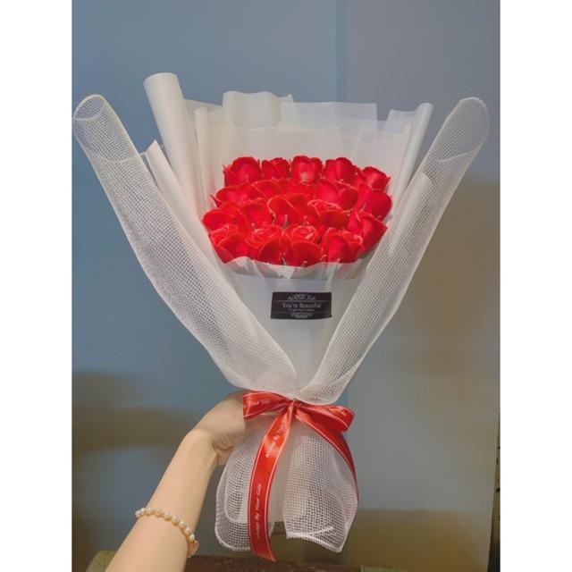 Hoa sáp bó 19 bông y ảnh thật