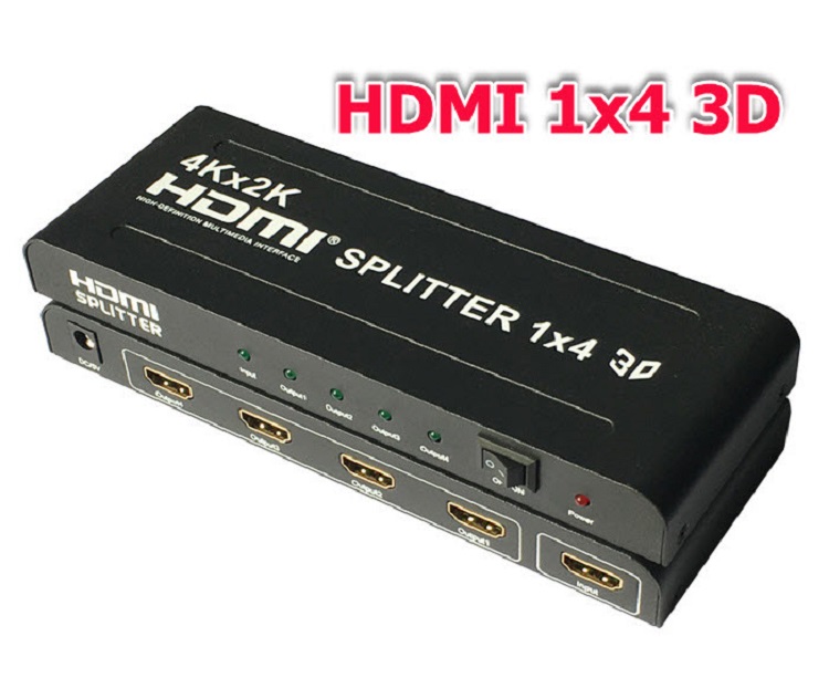 Bộ chia HDMI 1 ra 4 Full HD 1080 hỗ trợ 3D 4K