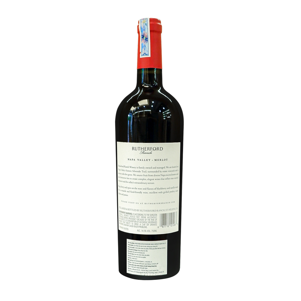 Rượu Vang Đỏ Rutherford Ranch Napa Valley Merlot 750ml 14.5% - Mỹ - Hàng Chính Hãng