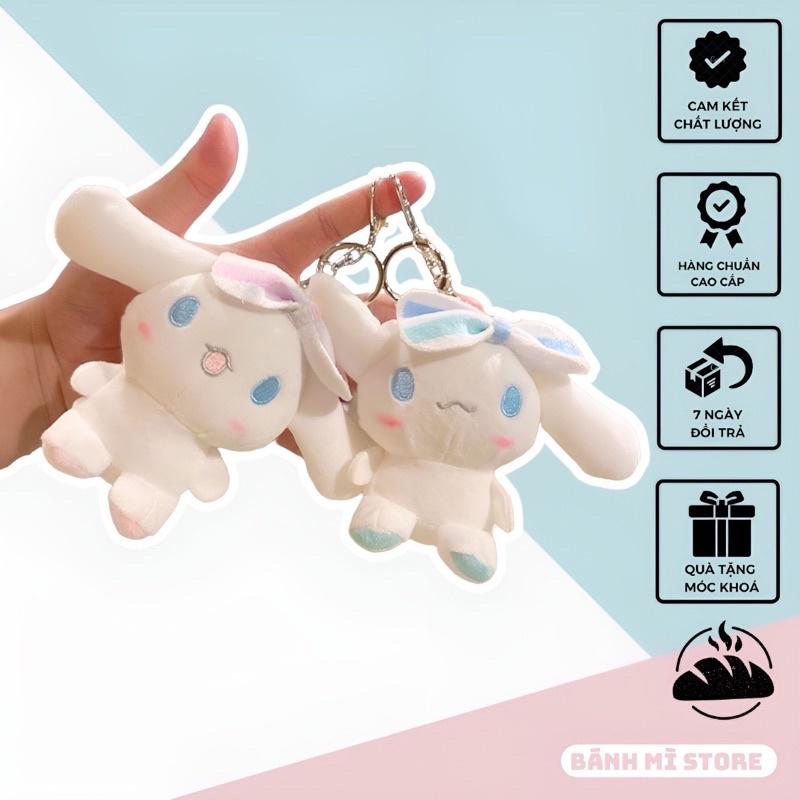 Móc Khóa Chú Chó Bông Cinnamoroll Mini Dễ Thương Treo Balo Túi Xách Phụ Kiện Gấu Bông Mini Treo Trang Trí