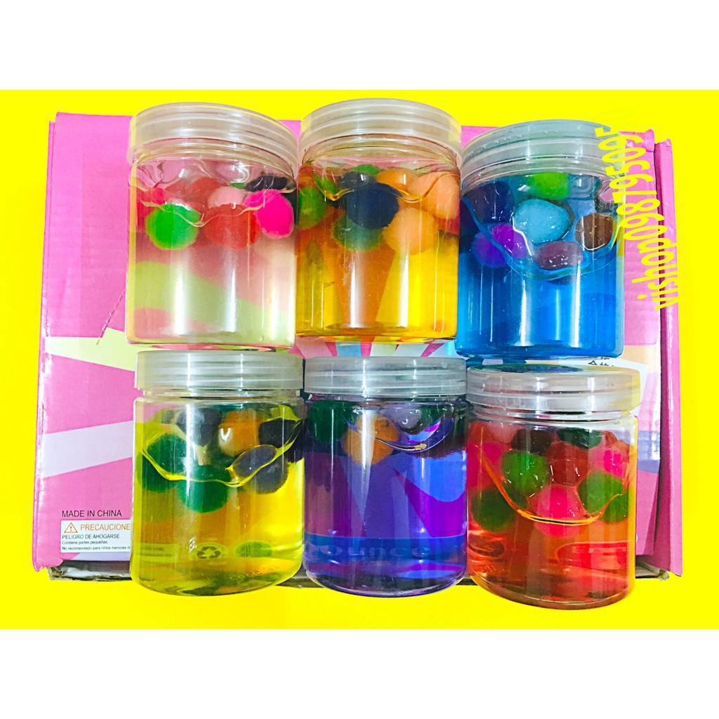 đồ chơi slime -chất nhờn slime hộp tròn thạch bi nhiều màu mã NIA90 Dsp14
