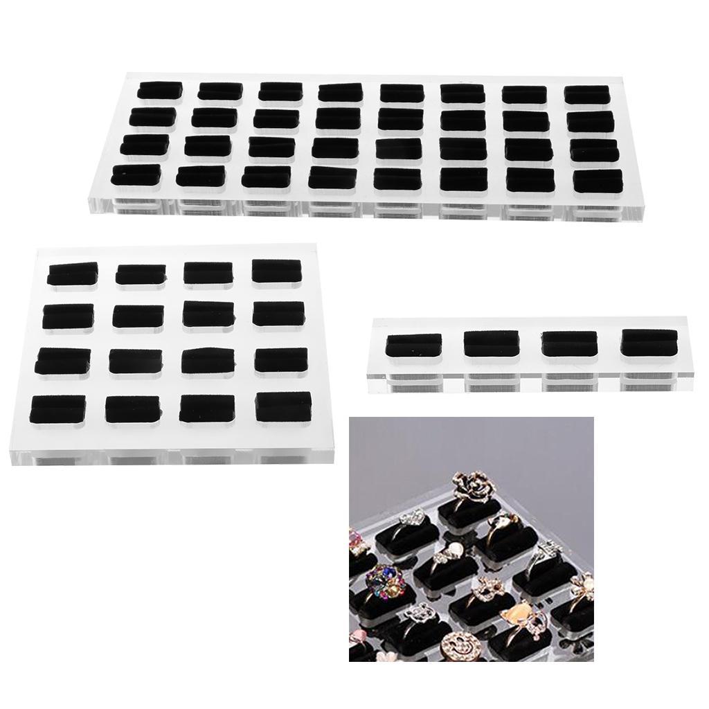 Acrylic Jewelry Display Ring Holder Rack Organizer Case Tray Stand