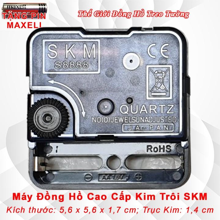 Máy Đồng Hồ Kim Trôi Cao Cấp SKM S8888 Có Dạ Quang - Tặng Pin Maxell 