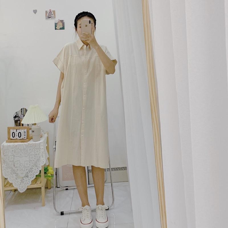 Váy sơ mi xắn tay