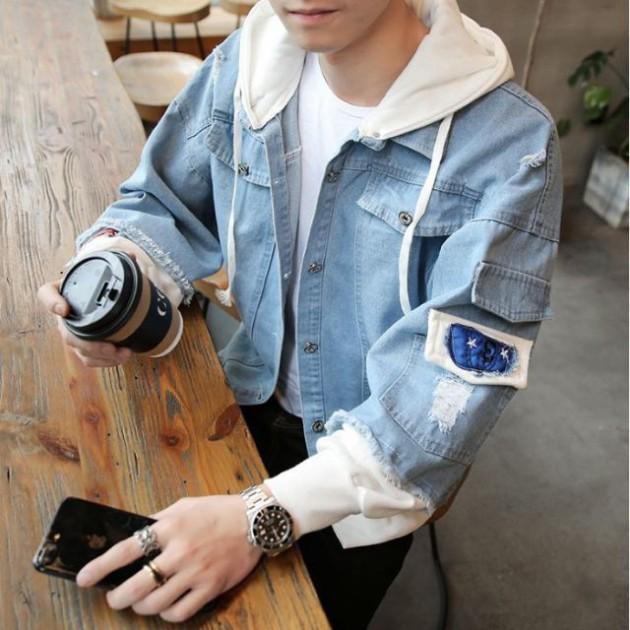 QN 99K️ Hàng loại 1 Áo khoác jean nam có mũ nỉ Hàn Quốc HOT TREND AKJNA013 Nhy-Nhy_Fashion