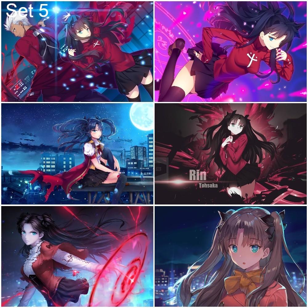 Bộ 6 Áp phích - Poster Anime Fate - Cuộc Chiến Giành Chén Thánh (bóc dán) - A3,A4,A5