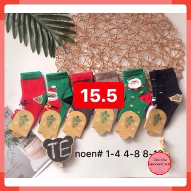 Tất noel cổ cao cho bé - Set 10 vớ tất sắc màu NOEL size 1 - 12 tuổi