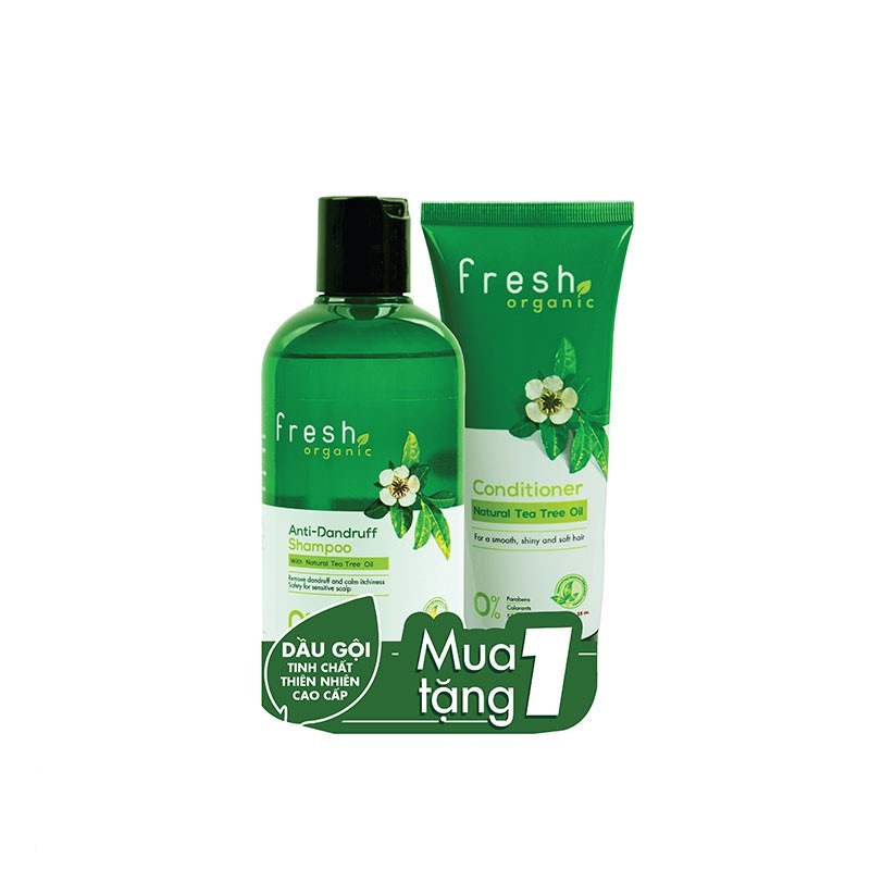 Combo Dầu Gội 250g &amp; Dầu Xả 65g Fresh Tea Tree Oil