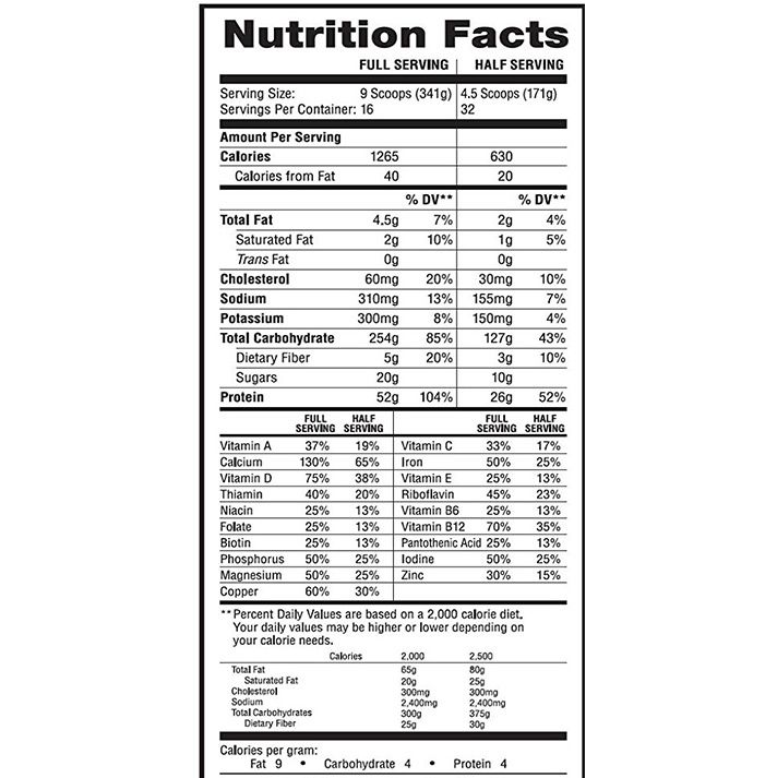 Labrada | Muscle Mass Gainer Sữa Tăng Cân Tăng Cơ Bổ Sung 1265 Calo, 52g Protein & Vitamin