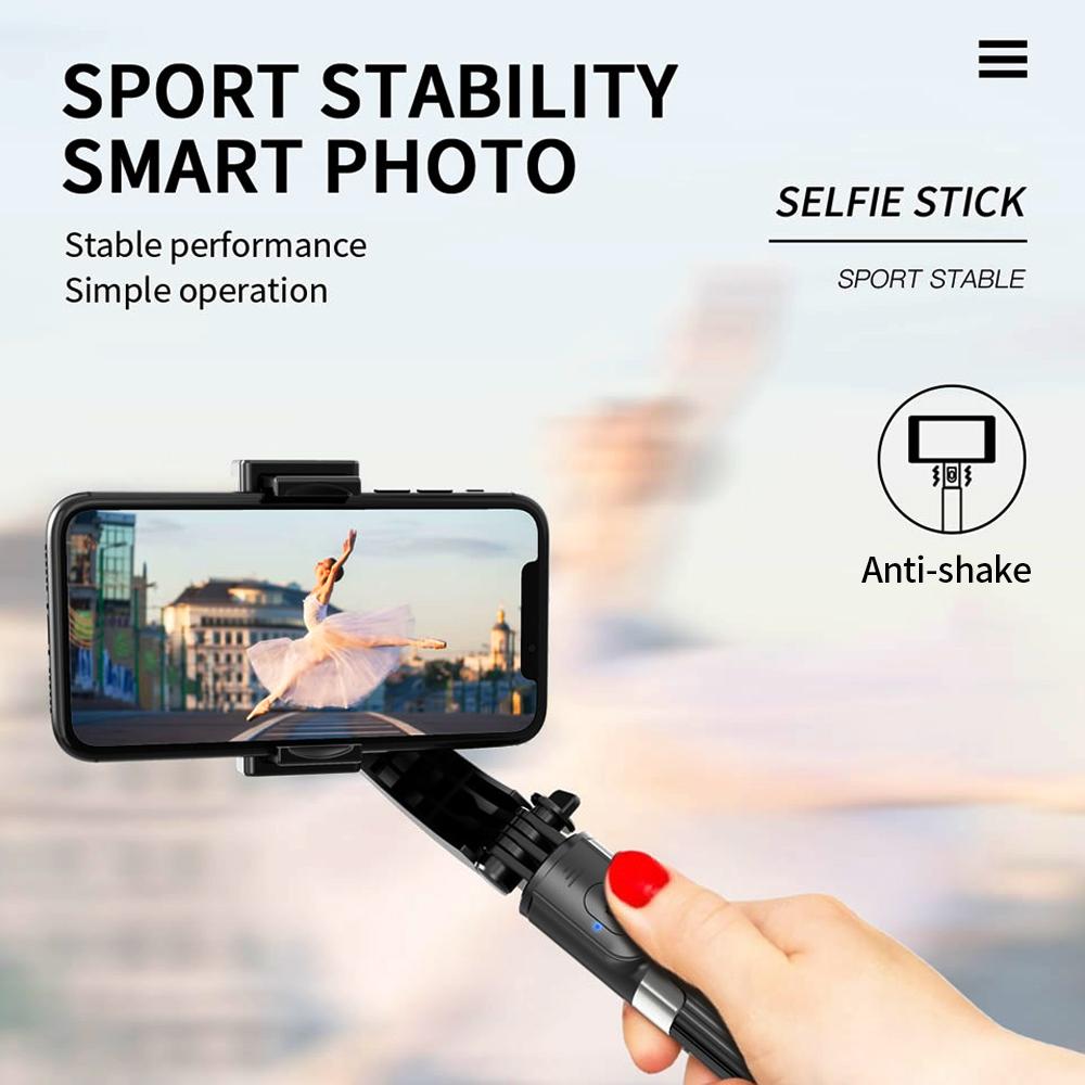 L08 Gimbal Stabilizer Selfie Stick Tripod BT4.0 Wireless Aluminum Alloy Foldable Selfie Stick Tripod for Smartphone