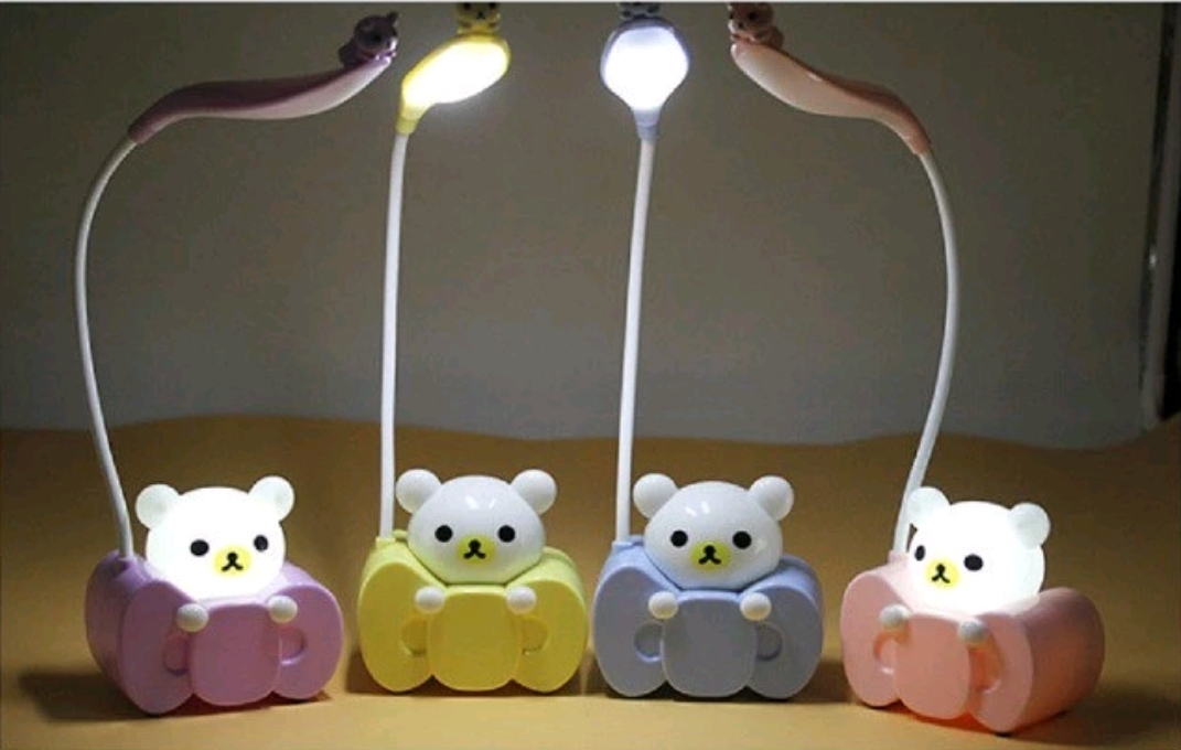 Đèn led chống cận tích điện usb có đèn ngủ hình gấu