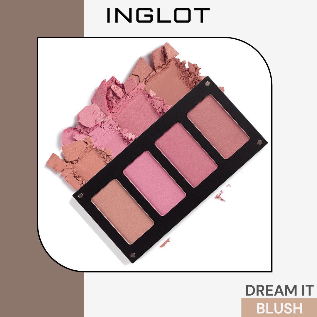 Bảng má hồng 4 màu chuyên nghiệp tông Hồng Nâu Tây lên màu chuẩn, lâu trôi Dream It INGLOT