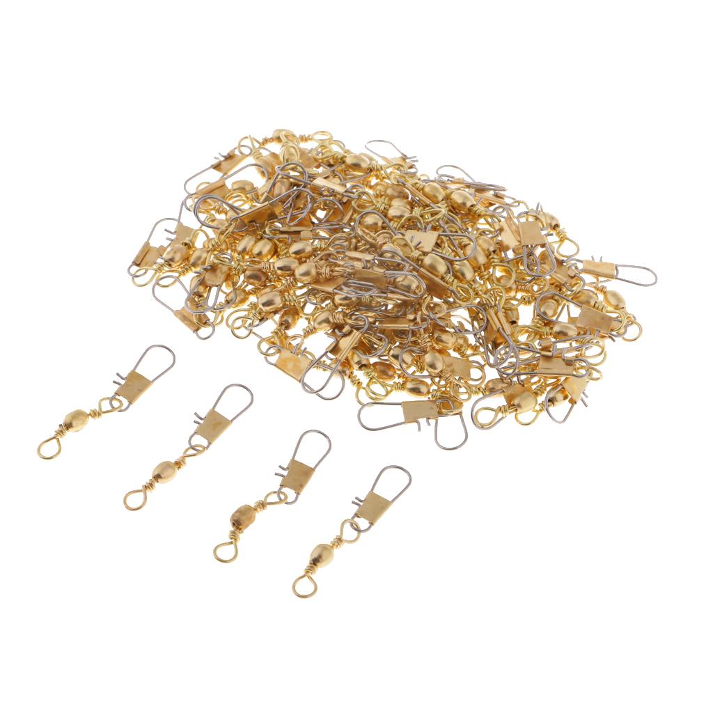 100pcs Fishing Rolling Barrel Swivel Interlock Snap Solid Rings