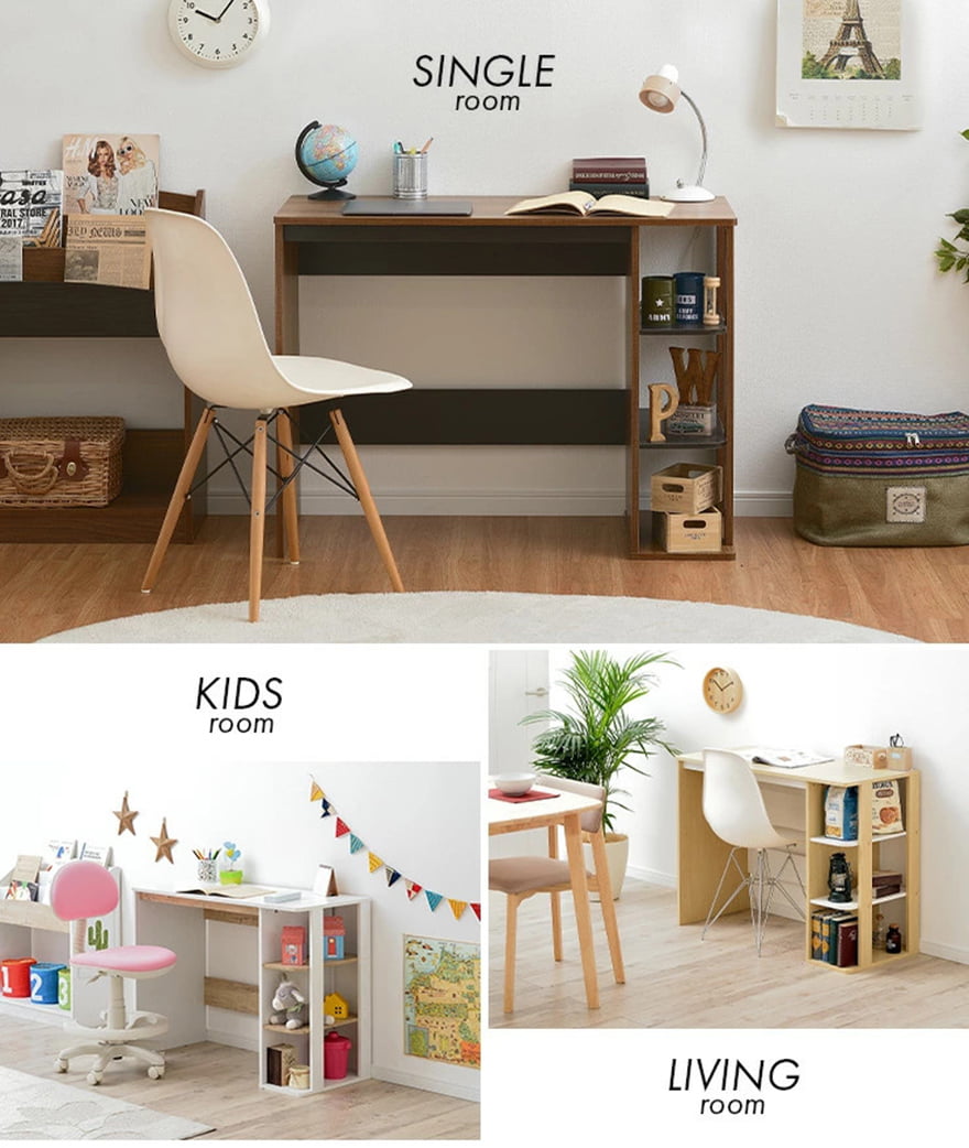 Bàn Làm Việc Gỗ Phối Kệ Sách Đa Năng Nội Thất Lắp Ráp BH-005