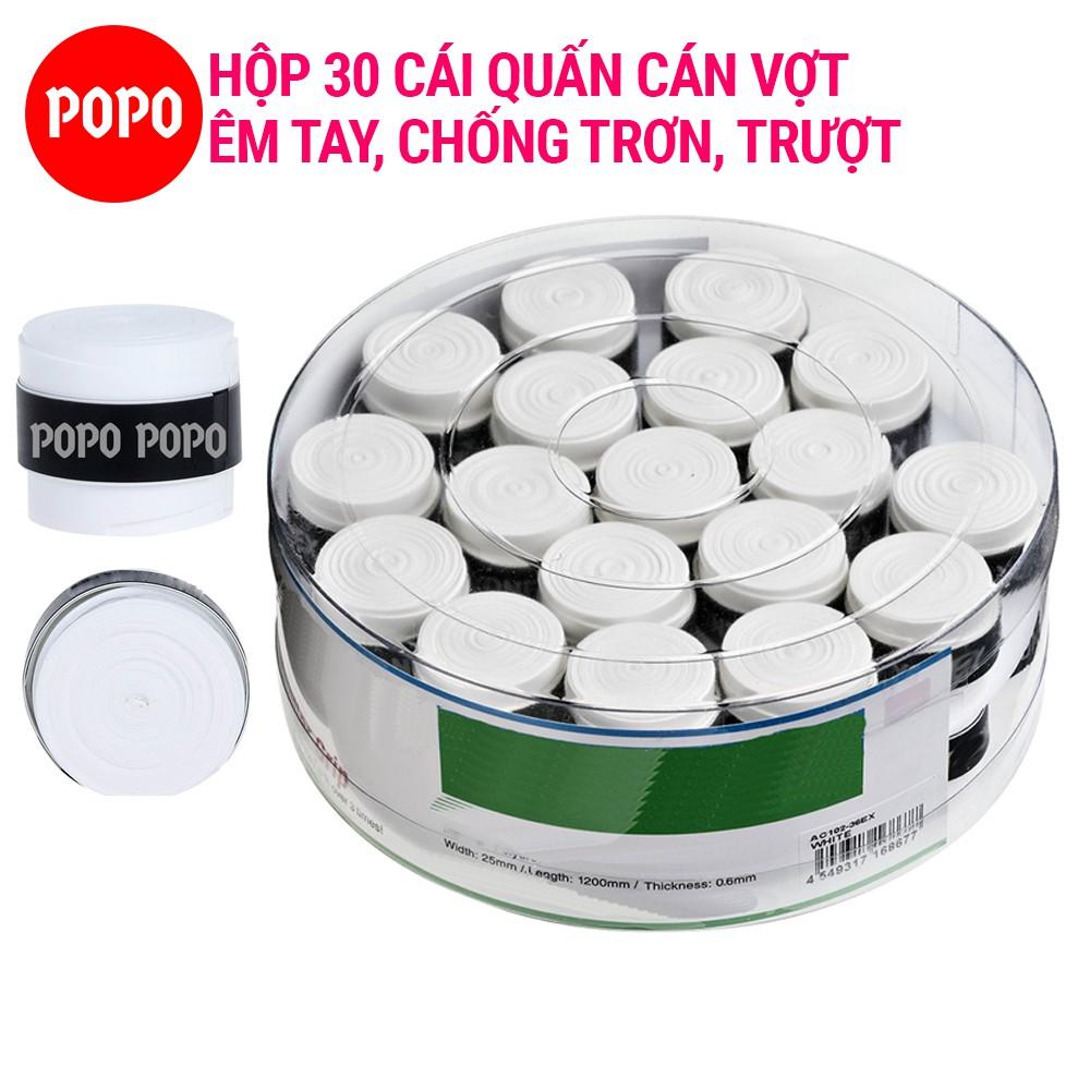 Hộp 30 cái Quấn cán Tennis, Cầu lông, mềm mại độ bền cao POPO Collection