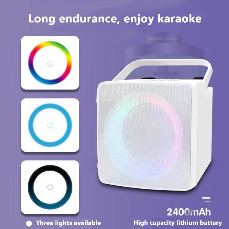 SD508 Karaoke Gia Đình Loa Bluetooth Di Động Micro Không Dây Kép Truyền Hình Trực Tiếp Đài FM Thẻ TF Loa Siêu Trầm USB Trung Tâm Âm Nhạc Âm Thanh Color: Gold