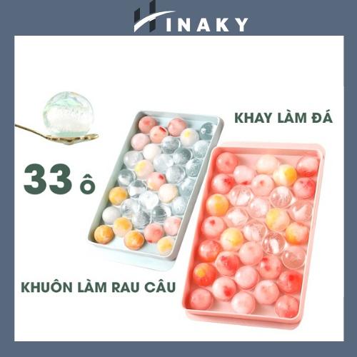 Khay làm đá bi tròn thế hệ mới loại lớn 33 viên tiện dụng, khôn rau câu, làm thạch