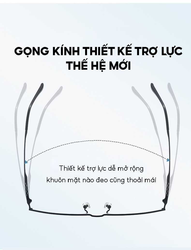 KAVI A18 – Kính nửa viền gọng Titanium nguyên chất, đổi màu nhanh khi ra nắng và chống ánh sáng xanh